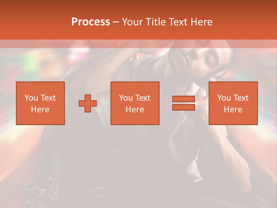 A Boy Listen Music With City Background PowerPoint Template