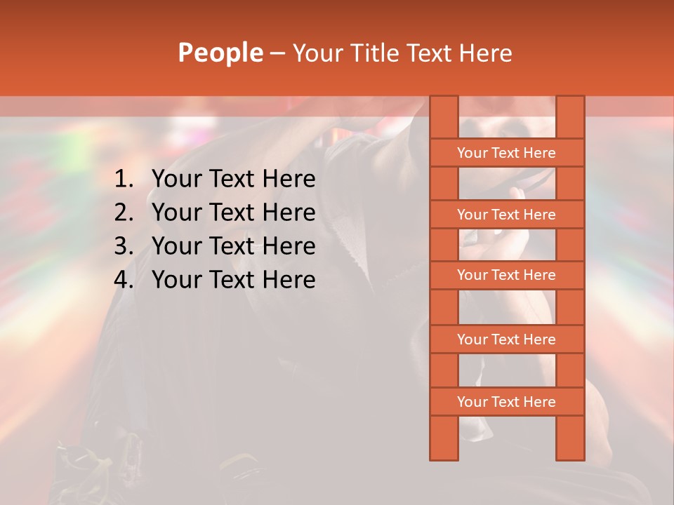 A Boy Listen Music With City Background PowerPoint Template