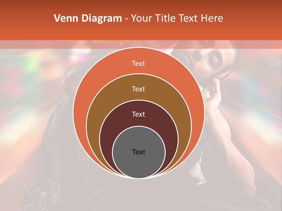 A Boy Listen Music With City Background PowerPoint Template