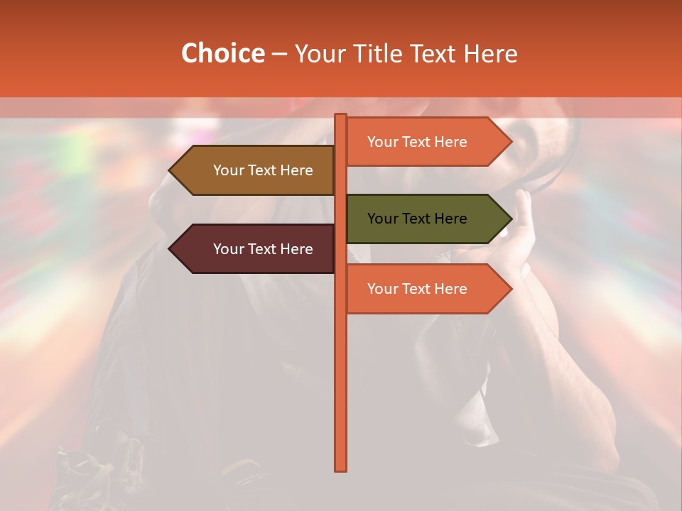 A Boy Listen Music With City Background PowerPoint Template