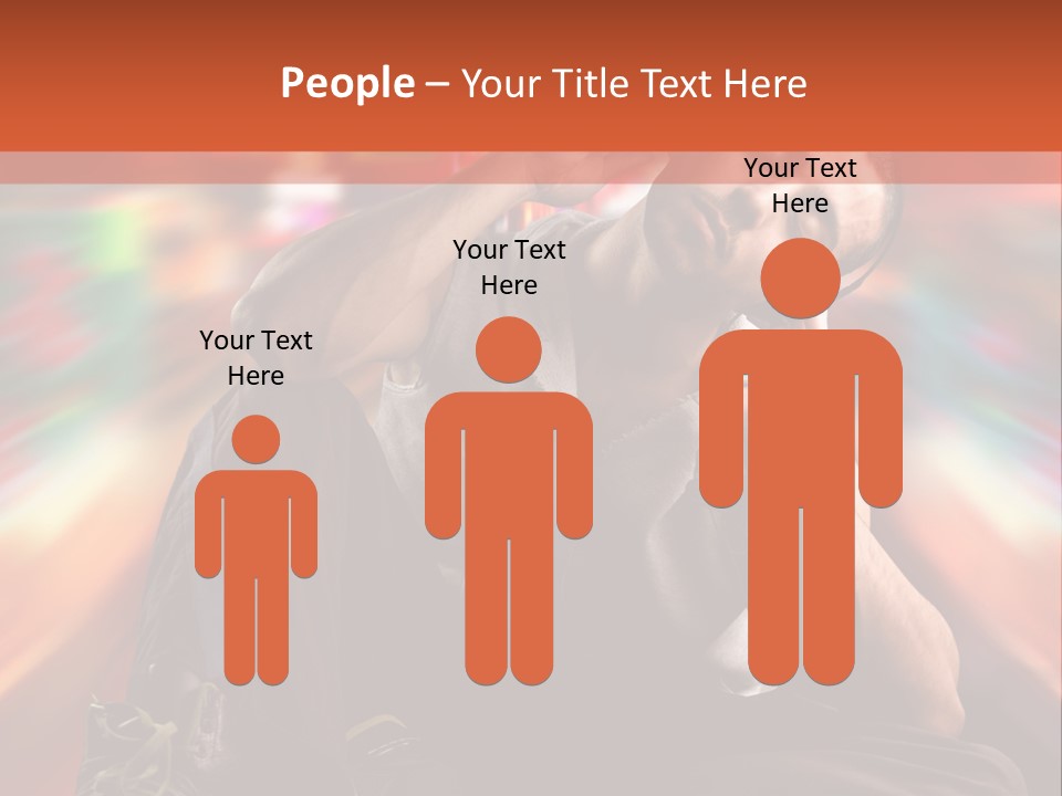 A Boy Listen Music With City Background PowerPoint Template