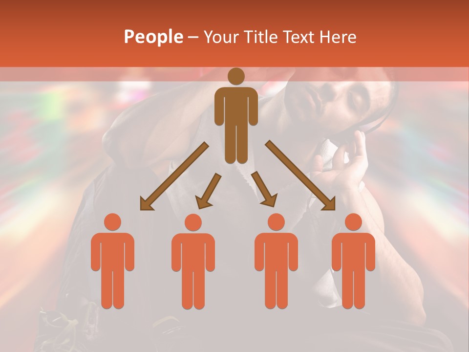 A Boy Listen Music With City Background PowerPoint Template