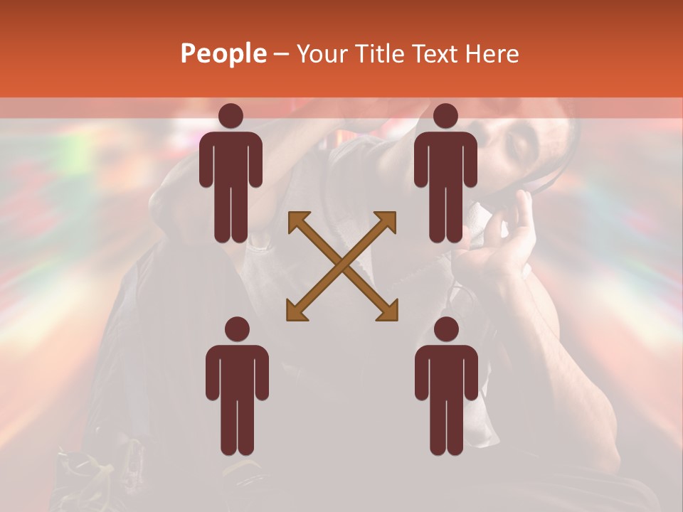 A Boy Listen Music With City Background PowerPoint Template