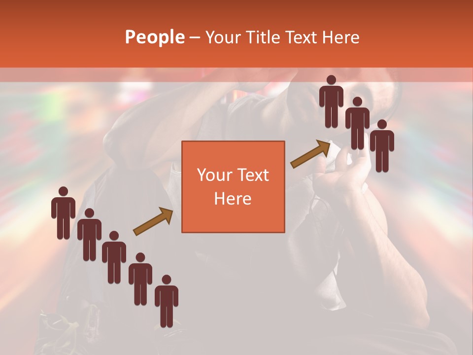 A Boy Listen Music With City Background PowerPoint Template