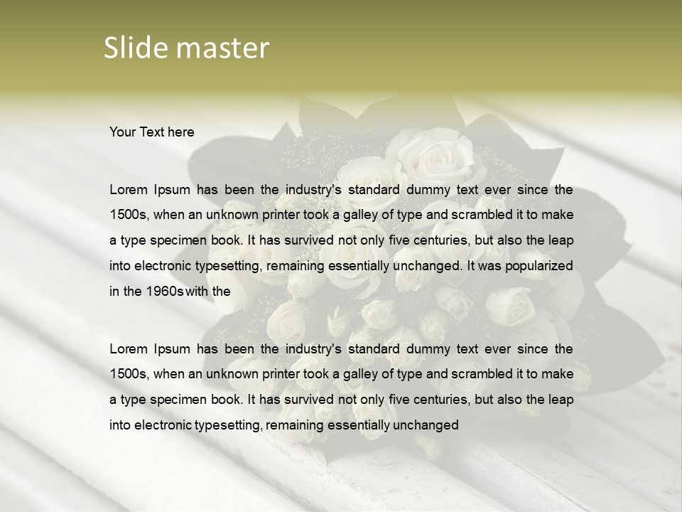 The Forgotten Wedding Bouquet From Roses PowerPoint Template