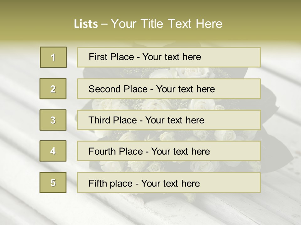 The Forgotten Wedding Bouquet From Roses PowerPoint Template