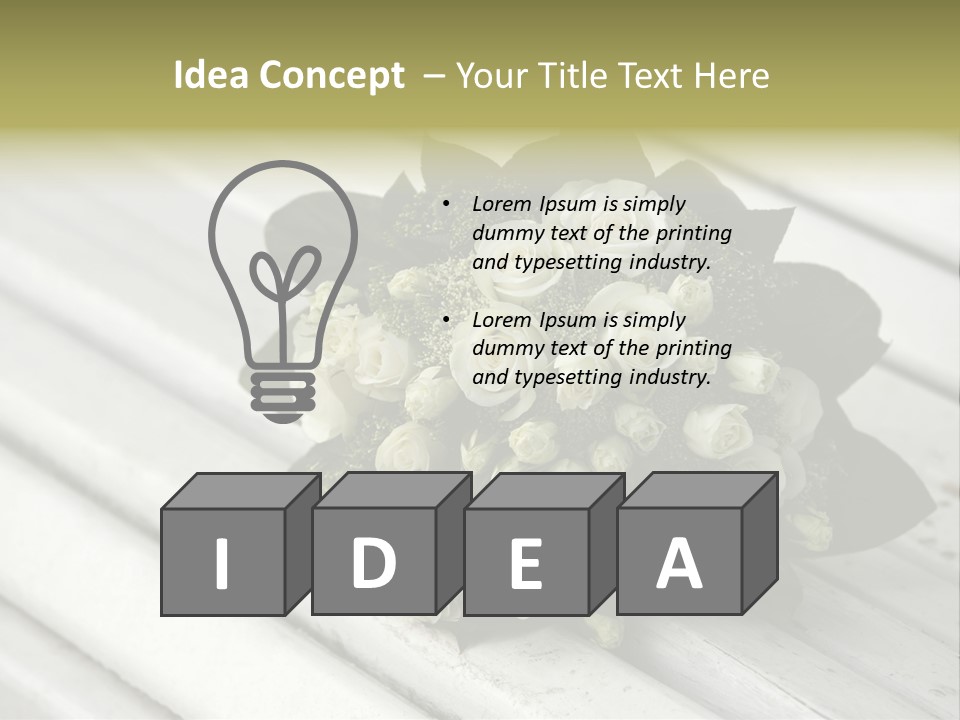 The Forgotten Wedding Bouquet From Roses PowerPoint Template