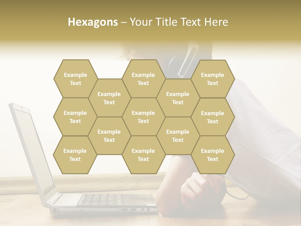 Boy Spending Time With Notebook And Modern Technology PowerPoint Template