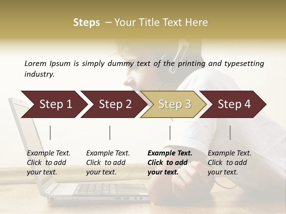 Boy Spending Time With Notebook And Modern Technology PowerPoint Template