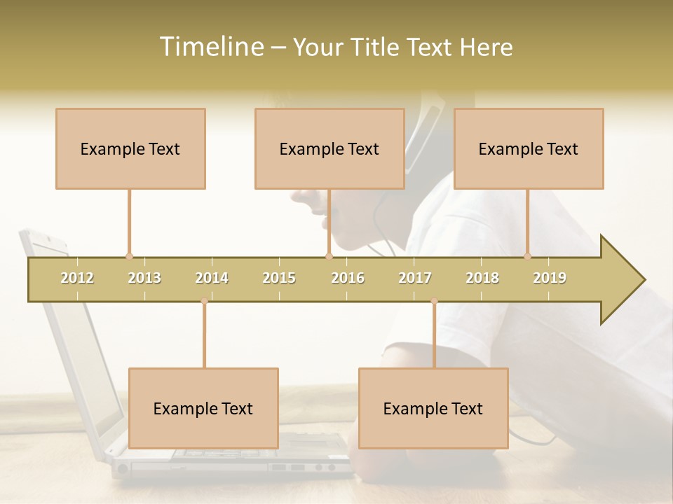 Boy Spending Time With Notebook And Modern Technology PowerPoint Template