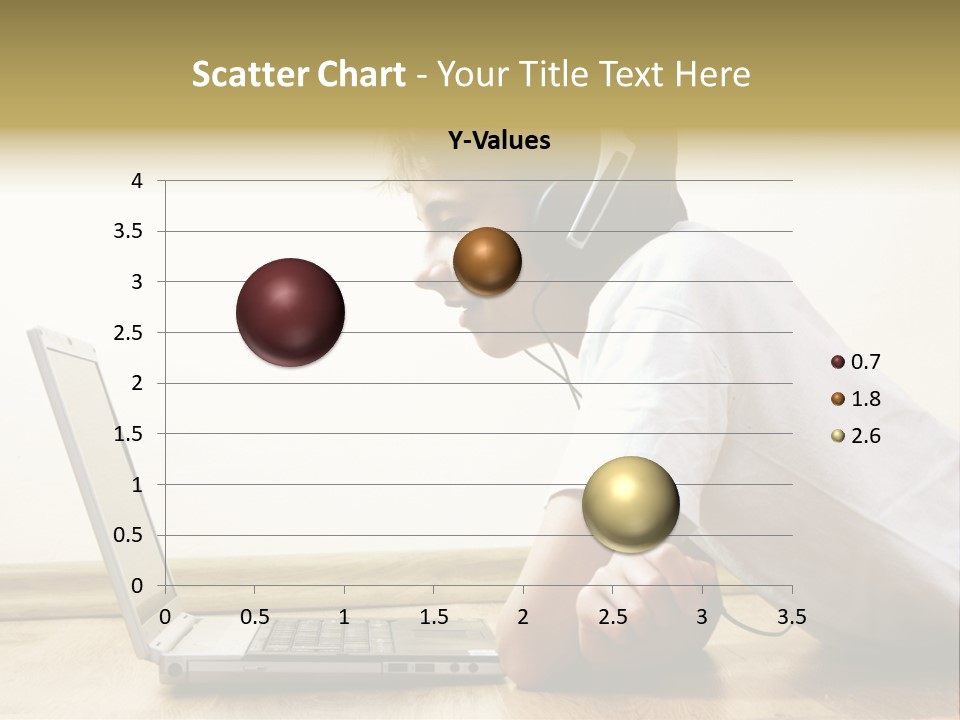 Boy Spending Time With Notebook And Modern Technology PowerPoint Template