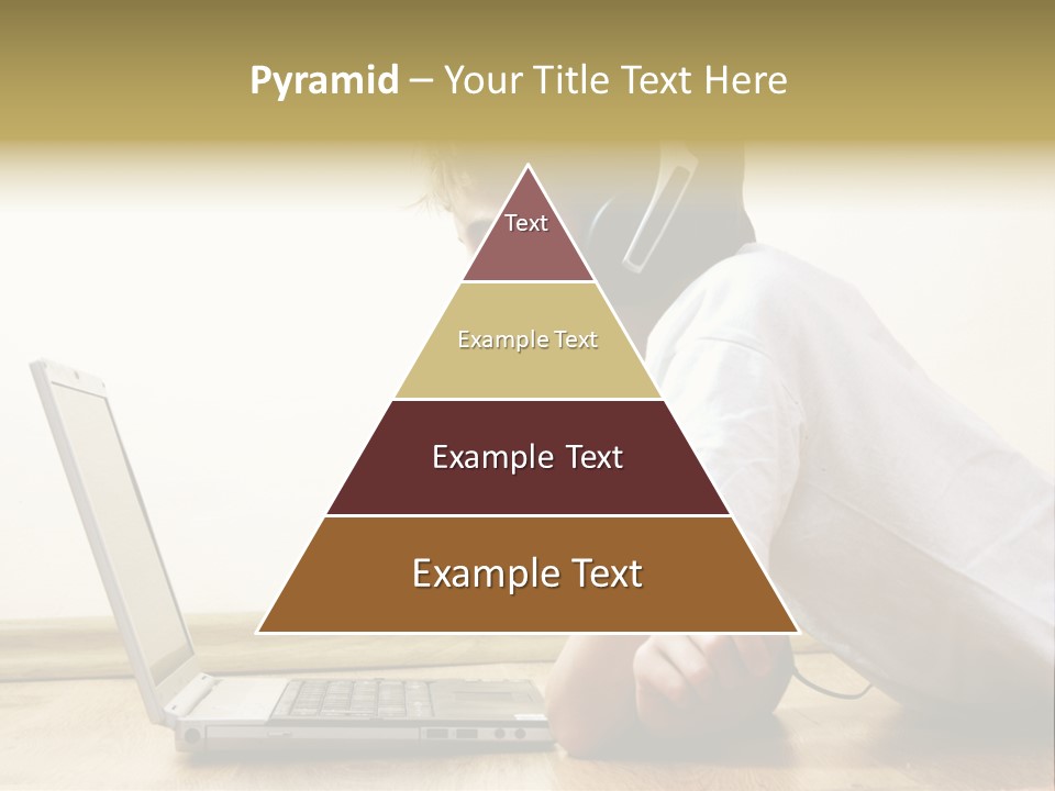 Boy Spending Time With Notebook And Modern Technology PowerPoint Template