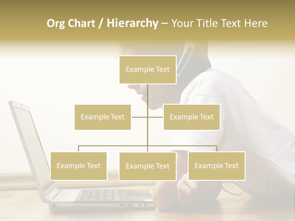 Boy Spending Time With Notebook And Modern Technology PowerPoint Template
