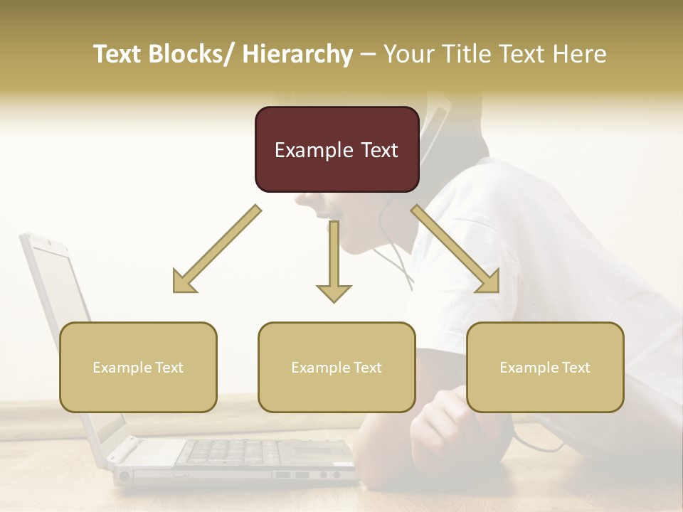 Boy Spending Time With Notebook And Modern Technology PowerPoint Template