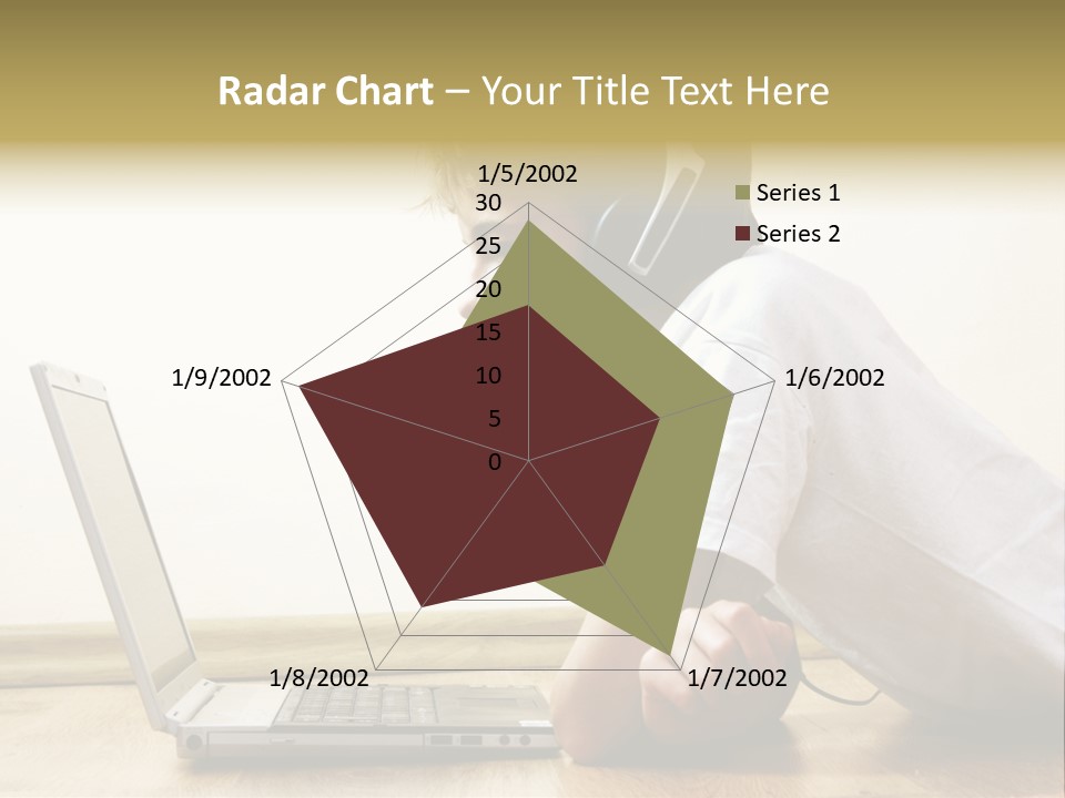 Boy Spending Time With Notebook And Modern Technology PowerPoint Template