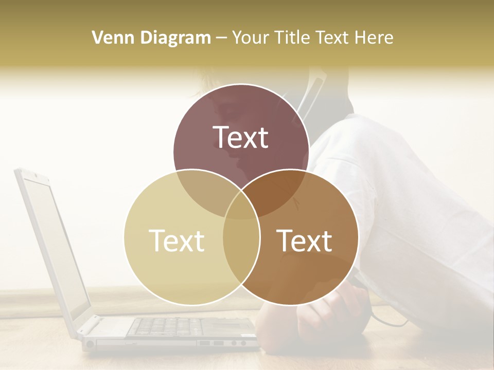 Boy Spending Time With Notebook And Modern Technology PowerPoint Template