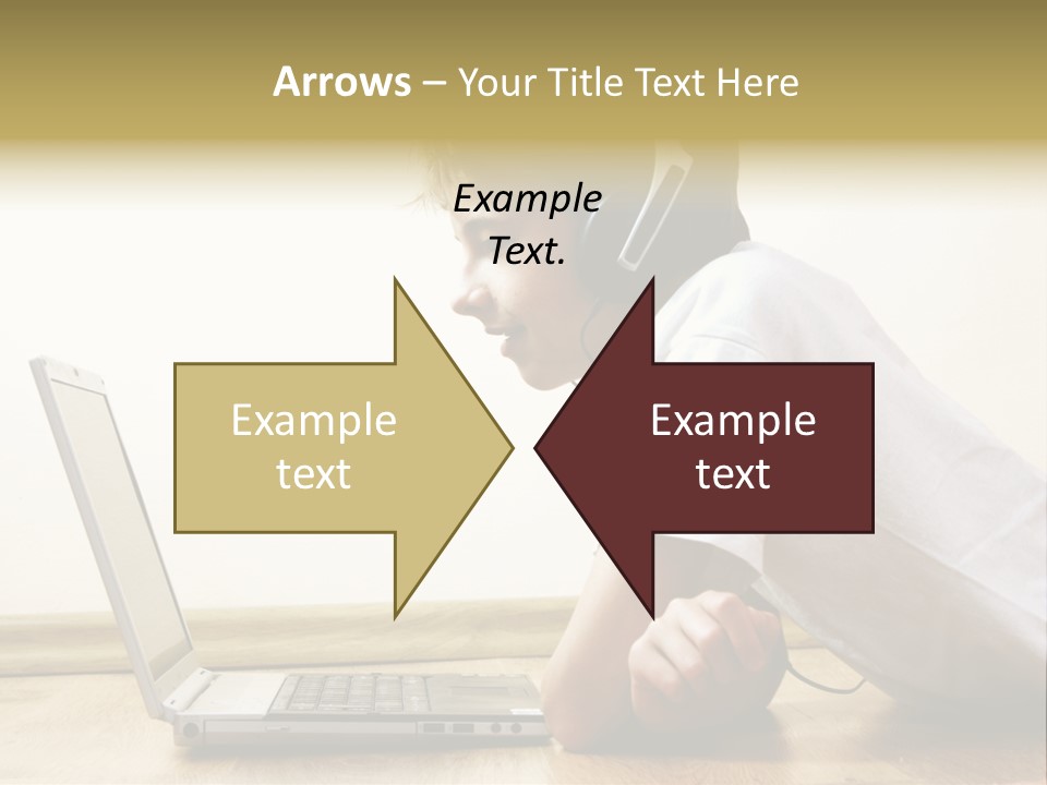 Boy Spending Time With Notebook And Modern Technology PowerPoint Template