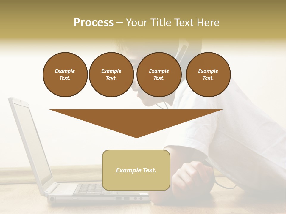 Boy Spending Time With Notebook And Modern Technology PowerPoint Template