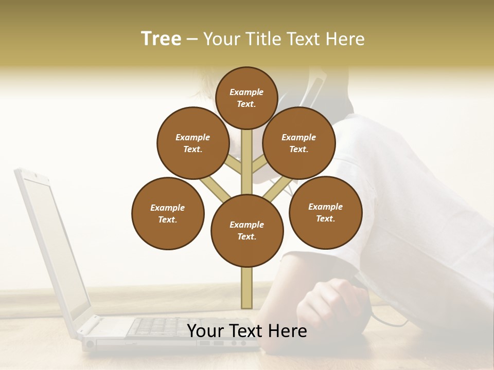 Boy Spending Time With Notebook And Modern Technology PowerPoint Template