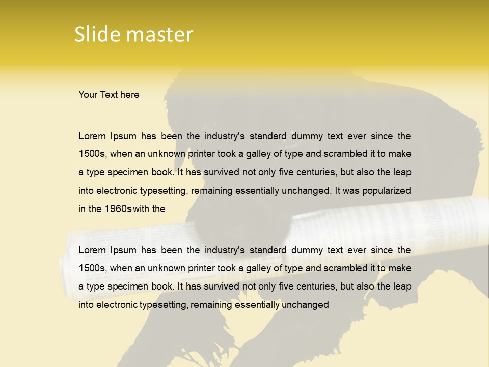 Black Dog With Rolled Up Newspaper PowerPoint Template