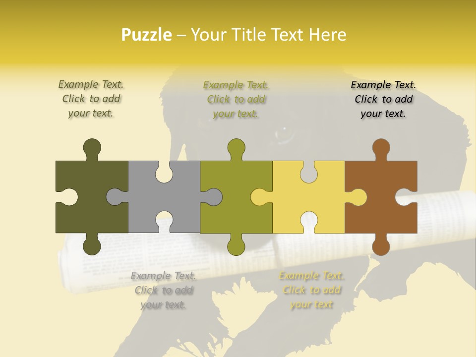 Black Dog With Rolled Up Newspaper PowerPoint Template