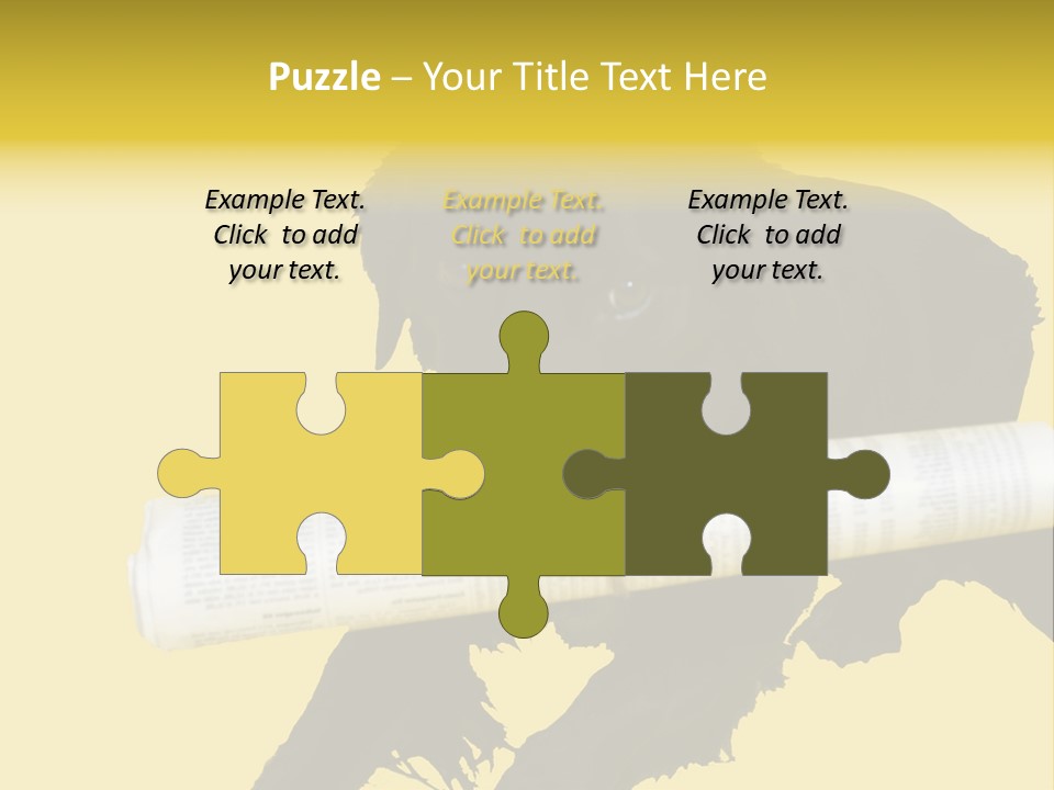 Black Dog With Rolled Up Newspaper PowerPoint Template