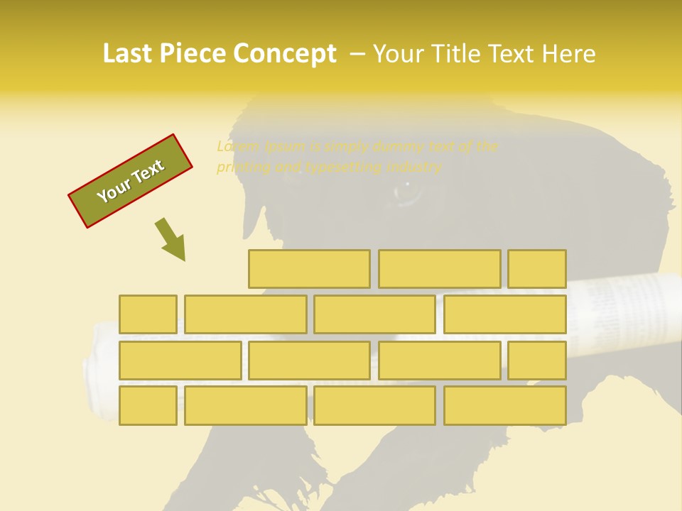 Black Dog With Rolled Up Newspaper PowerPoint Template