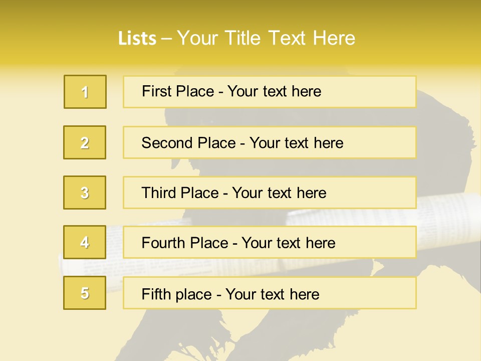 Black Dog With Rolled Up Newspaper PowerPoint Template