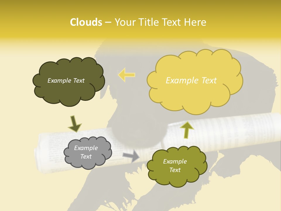 Black Dog With Rolled Up Newspaper PowerPoint Template