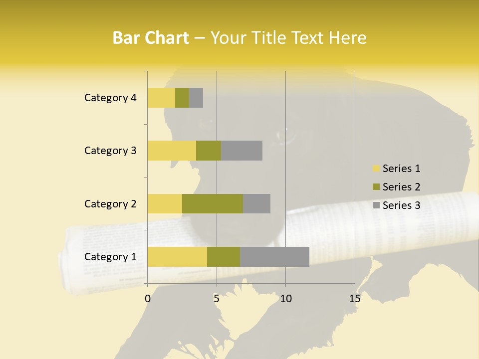 Black Dog With Rolled Up Newspaper PowerPoint Template
