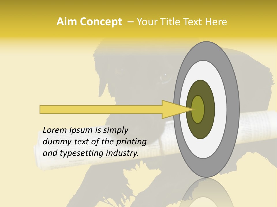 Black Dog With Rolled Up Newspaper PowerPoint Template