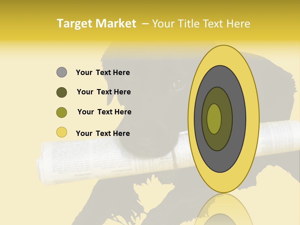 Black Dog With Rolled Up Newspaper PowerPoint Template