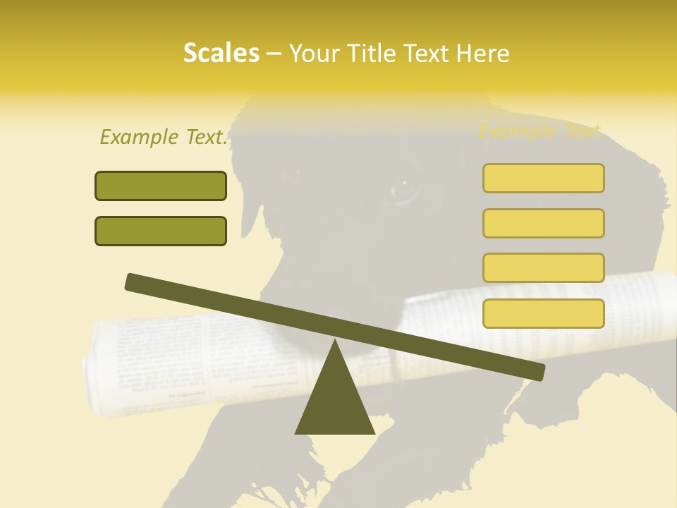 Black Dog With Rolled Up Newspaper PowerPoint Template