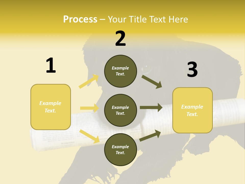 Black Dog With Rolled Up Newspaper PowerPoint Template