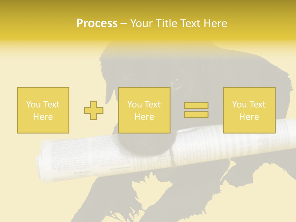 Black Dog With Rolled Up Newspaper PowerPoint Template