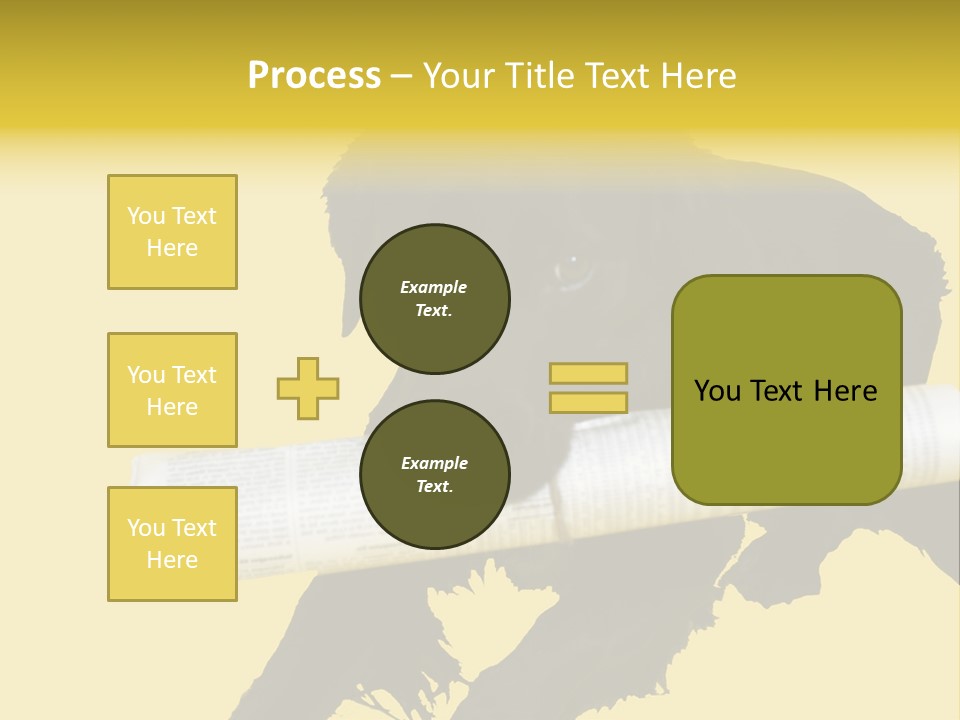 Black Dog With Rolled Up Newspaper PowerPoint Template