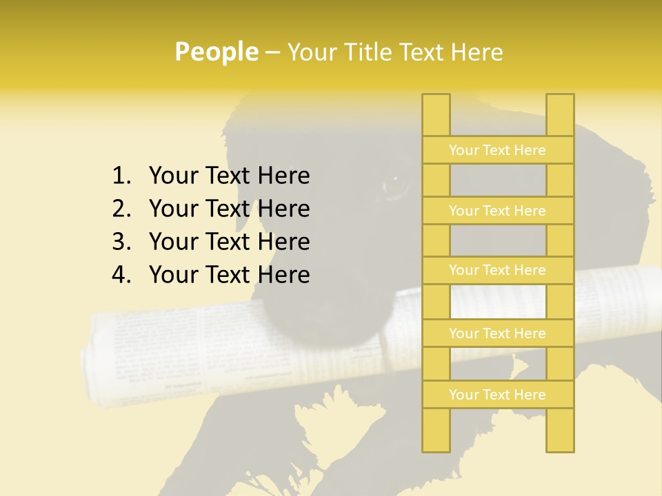 Black Dog With Rolled Up Newspaper PowerPoint Template