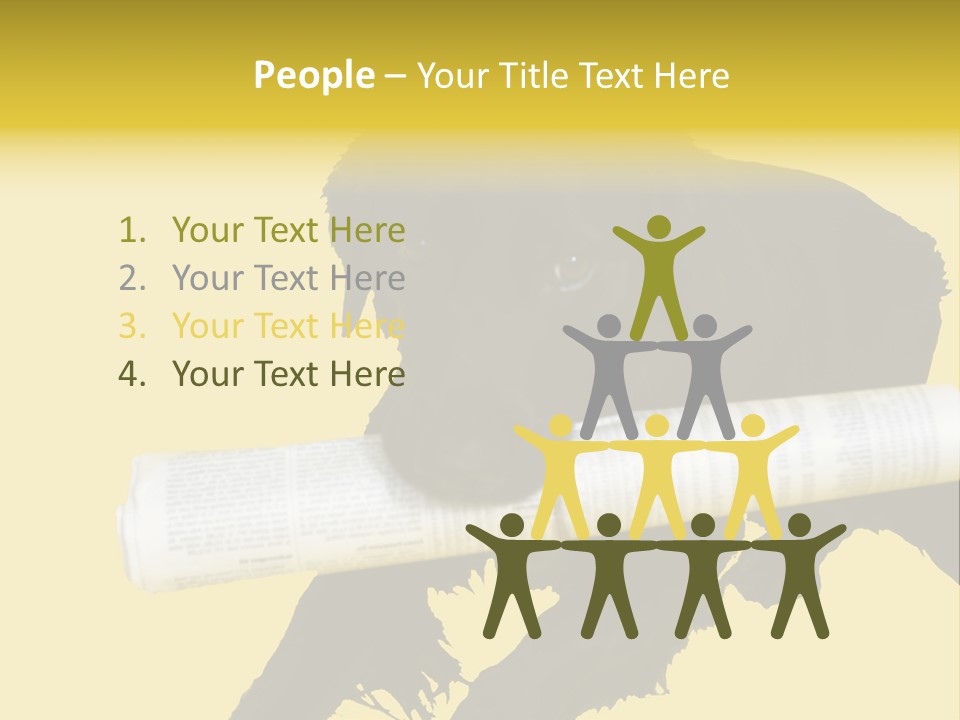 Black Dog With Rolled Up Newspaper PowerPoint Template