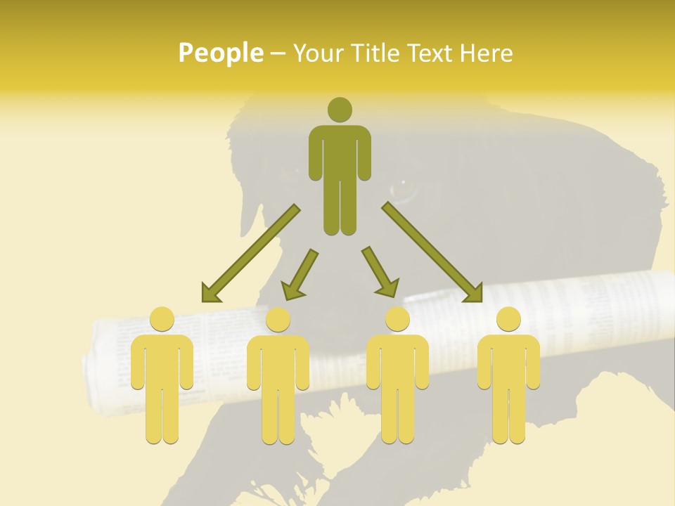 Black Dog With Rolled Up Newspaper PowerPoint Template