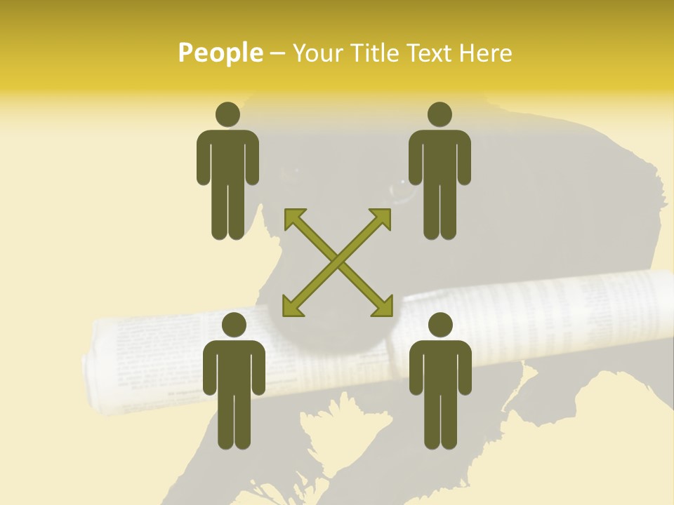 Black Dog With Rolled Up Newspaper PowerPoint Template