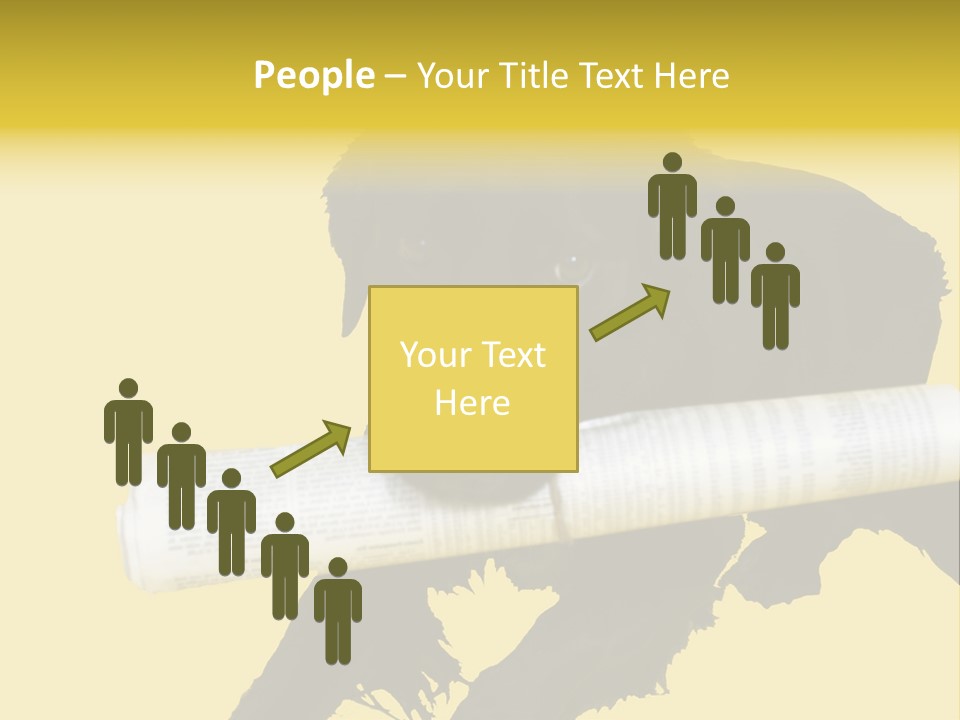 Black Dog With Rolled Up Newspaper PowerPoint Template