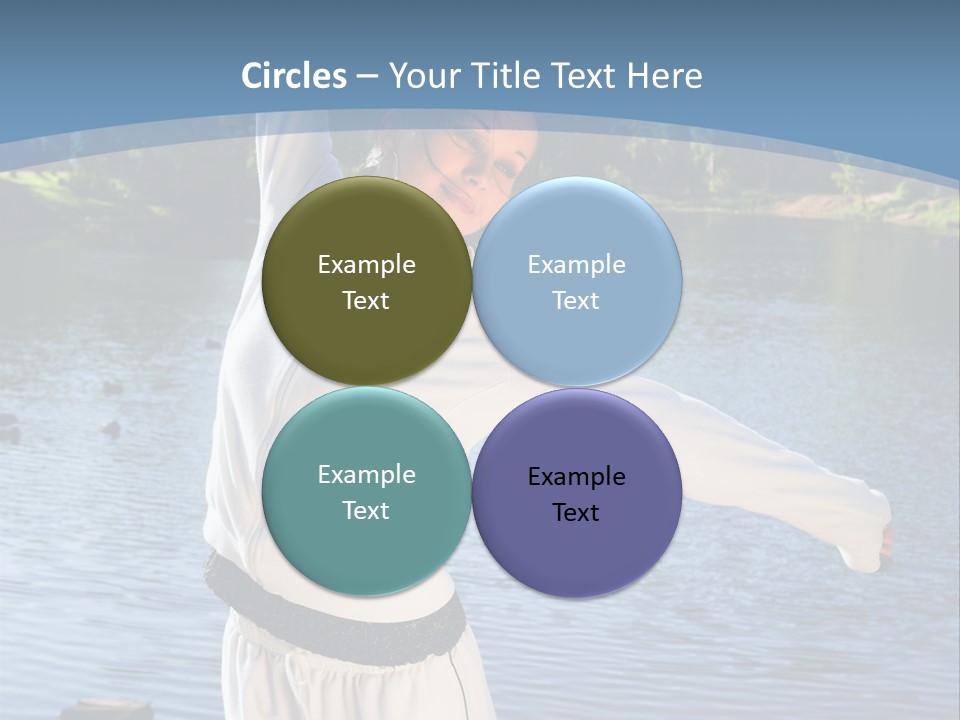 Young Sporty Woman Fromt Of A Lake PowerPoint Template