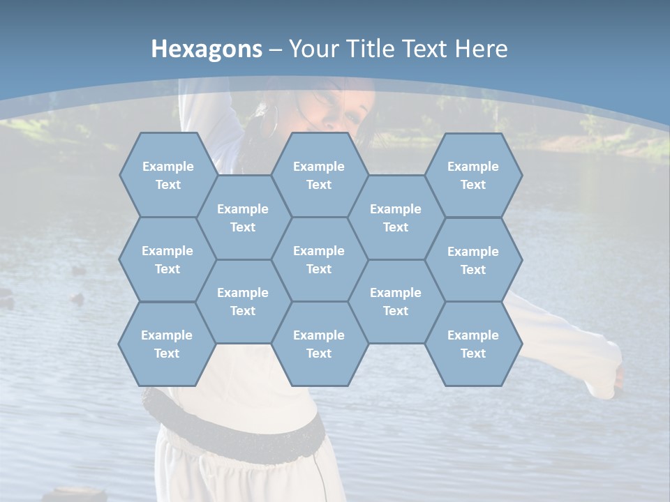 Young Sporty Woman Fromt Of A Lake PowerPoint Template