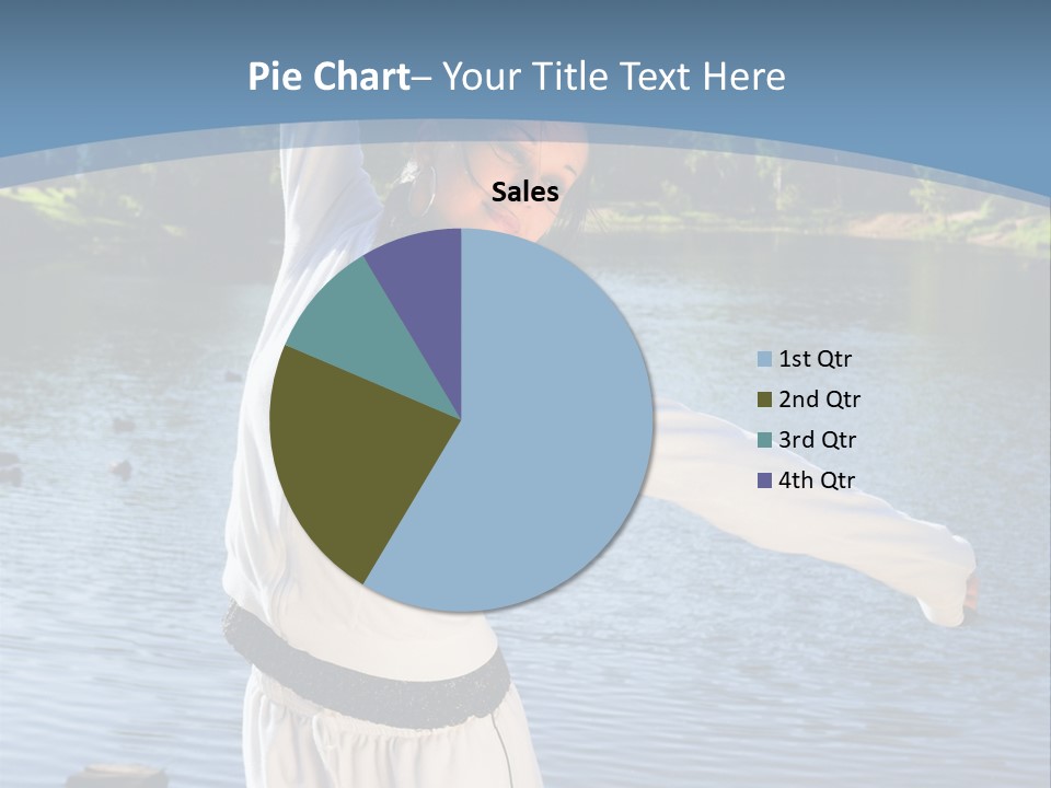 Young Sporty Woman Fromt Of A Lake PowerPoint Template