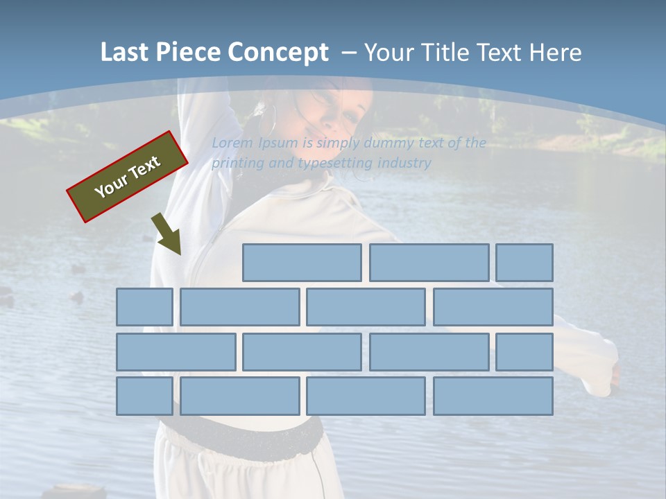 Young Sporty Woman Fromt Of A Lake PowerPoint Template