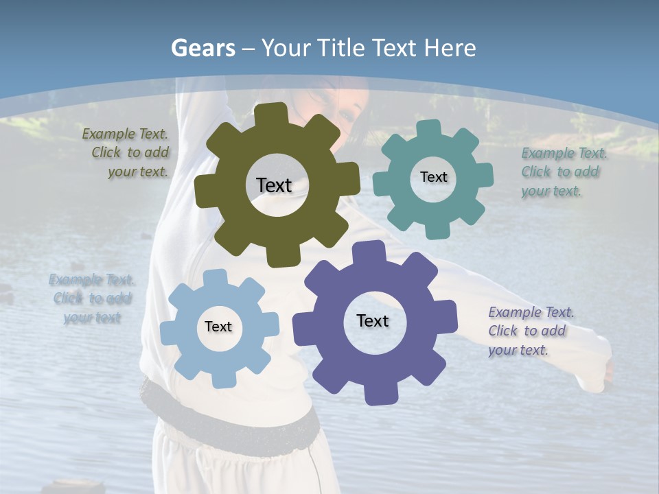 Young Sporty Woman Fromt Of A Lake PowerPoint Template