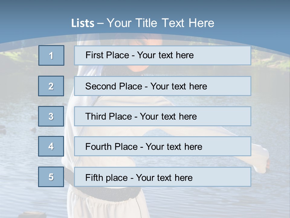 Young Sporty Woman Fromt Of A Lake PowerPoint Template