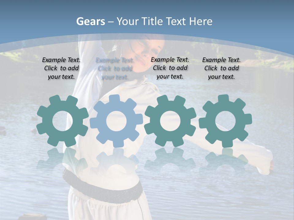 Young Sporty Woman Fromt Of A Lake PowerPoint Template