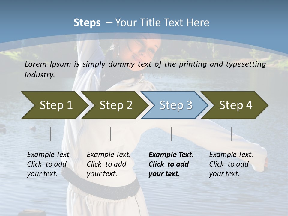 Young Sporty Woman Fromt Of A Lake PowerPoint Template