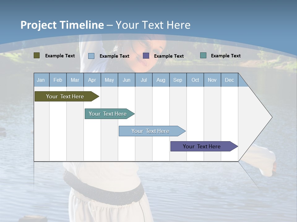 Young Sporty Woman Fromt Of A Lake PowerPoint Template